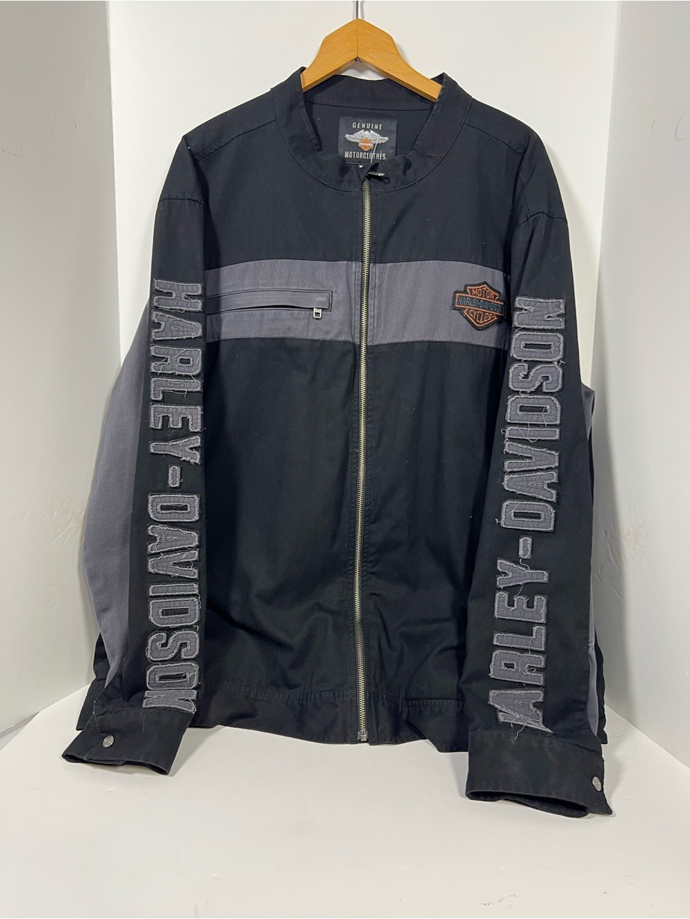 Harley-Davidson Black & Gray Zip Jacket with Sleeve Branding
